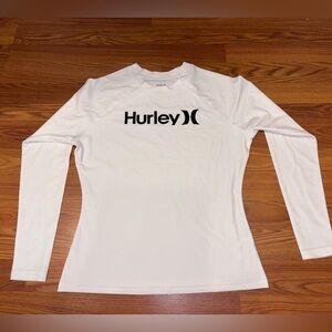 Hurley White UPF 50+ Shirt rash guard NEW